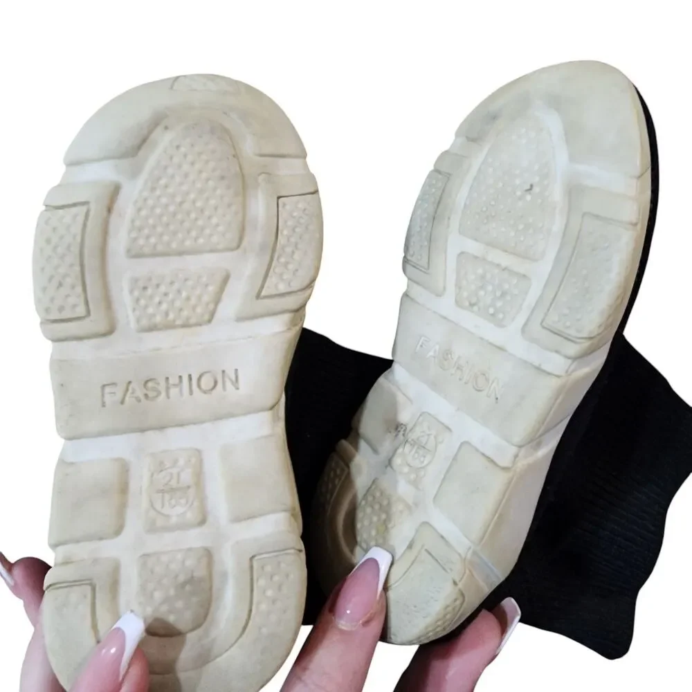 Balenciaga Toddler Sock Sneakers Black Logo Slip On Kids Shoes‎ Size 21